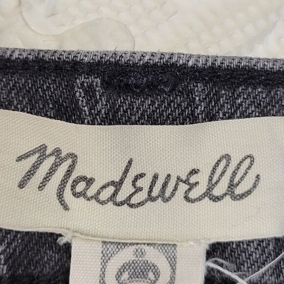 Madewell Jeans Womens 26 Perfect Vintage Straight Faded Black High Rise Raw Hem - Picture 6 of 11